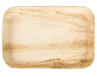 25Ct 9X 6" Rectangle Palm Leaf Plates,Bamboo Plates,Recycle Tableware,EcoFriendly Tableware,Compostable,Biodegradable,Sustainable,Palm Plate