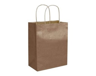 Metallic Copper Kraft Paper Bag: Recycled Gift Shopping Bag, MADE IN USA