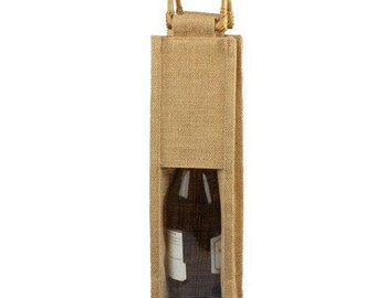 Burlap Wine Gift Bags with Window Jute Wine Bags,Burlap Wine Bottle Bags,Wedding,Party,Birthdays, Christmas,Holiday Gift,Wine Tasting Party