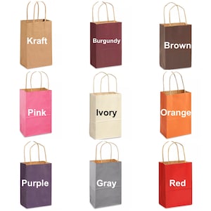 Rose Kraft Paper Shopping Bags with Handles - Made in USA