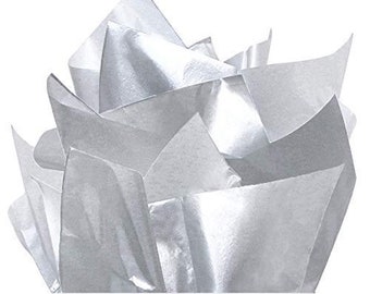 Silver Metallic Tissue Paper, Tissue Paper, Bulk Tissue Paper, Gift Wrapping, Packaging, Silver Tissue Paper,Silver Packaging,Gift Packaging