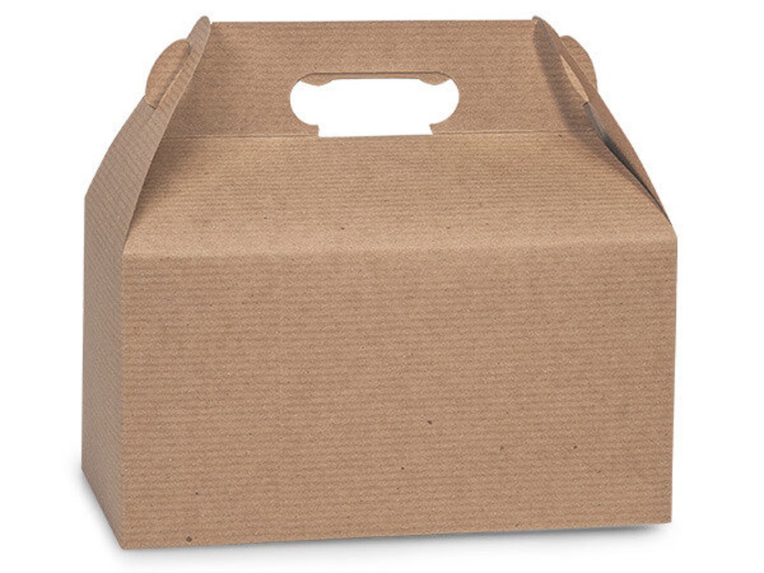 100 Recycled Kraft Gable Boxes, 9.5x5x5, Gable Boxes, Kraft Gable
