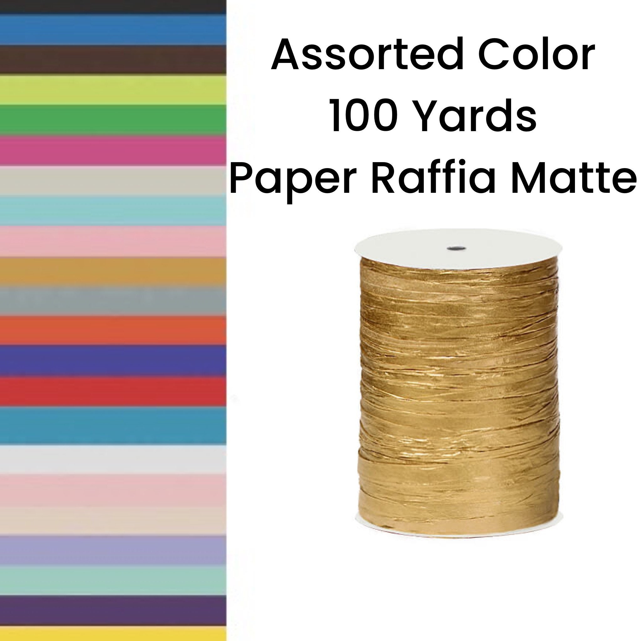 Gold Pearlized Raffia Ribbon, 500 yards