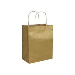 Gold Kraft Recycled Shopper Paper Bags With Handles, Shopping bag, Merchandise bag, Party, Gift Bags, Shopper bags, Favor Bags image 1