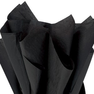 Papier de soie noir - 20 x 30 pouces, papier de soie cadeau, emballage cadeau, emballage cadeau, papier de soie, cadeau de baby shower, cadeau de mariage, cadeau d'anniversaire, cadeau de Noël
