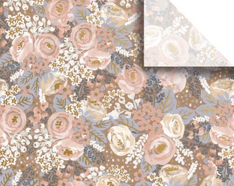Floral Bouquet Print Tissue Paper: Gold Foil Gift Wrap (20x30", 10/25 Sheets)