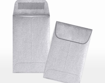 Mini Silver Seed Envelopes: Recycled Kraft, Gummed Closure (2.25" X 3.5")