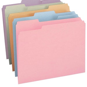 25CT Pastel Color Standard File Folder, Kraft file folder, Eco-Friendly, Kraft Paper, Kraft Supplies, Stationary, Business, Folders, Recycle