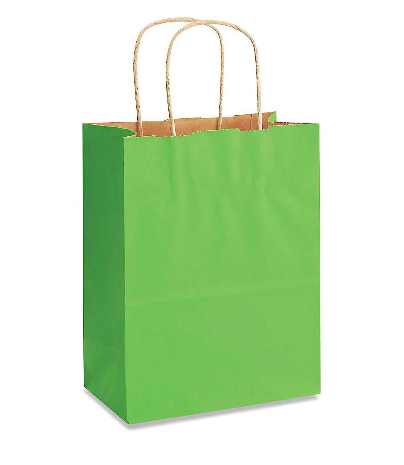 10.25x8x4.5 Lime Green Kraft Gift Bag With Handles Gift Etsy