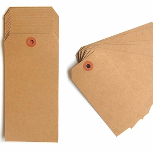 Large Recycled Natural Brown Kraft Shipping Tags With Reinforced Hang Tags - 2 3/8" X 4 3/4", Gift Tags, Kraft Tags, Tags, Baby Shower