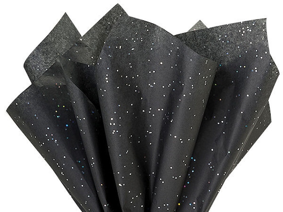 Black Tissue Paper Glitter,20 X 30, Black Glitter Tissue Paper, Gift Bags,  Black Sparkle, Gift Wrapping, Tissue Paper, Xmas, Graduation 