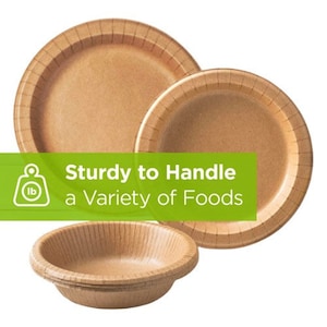 Kraft Paper Plates: 7"/9" Recyclable Party Tableware, Made in USA