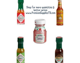 Mini Tabasco Sauce Bottles,Mini Ketchup,Party,Wedding, Birthday,Baby Shower,Condiments,favors,gifts,Cholula Hot Sauce, Tabasco,ketchup