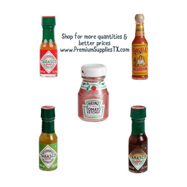 Mini Tabasco Sauce Bottles,Mini Ketchup,Party,Wedding, Birthday,Baby Shower,Condiments,favors,gifts,Cholula Hot Sauce, Tabasco,ketchup