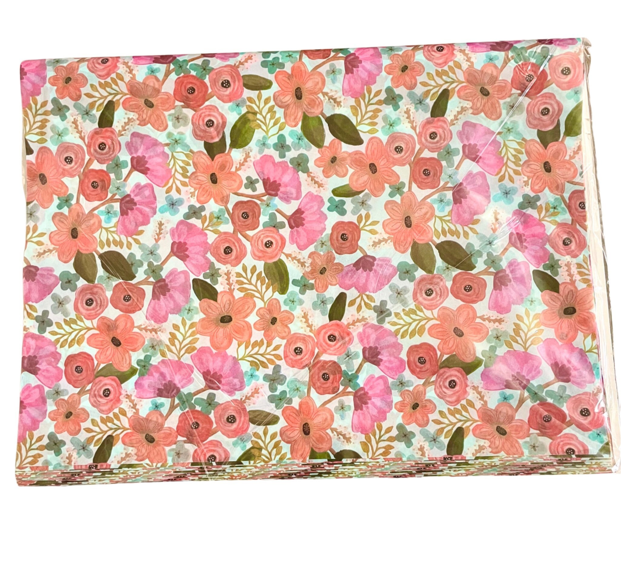 30 Feuilles Papier De Soie Emballage Cadeau 70x50cm - Motifs Floraux - Noël, Mariage, Anniversaire