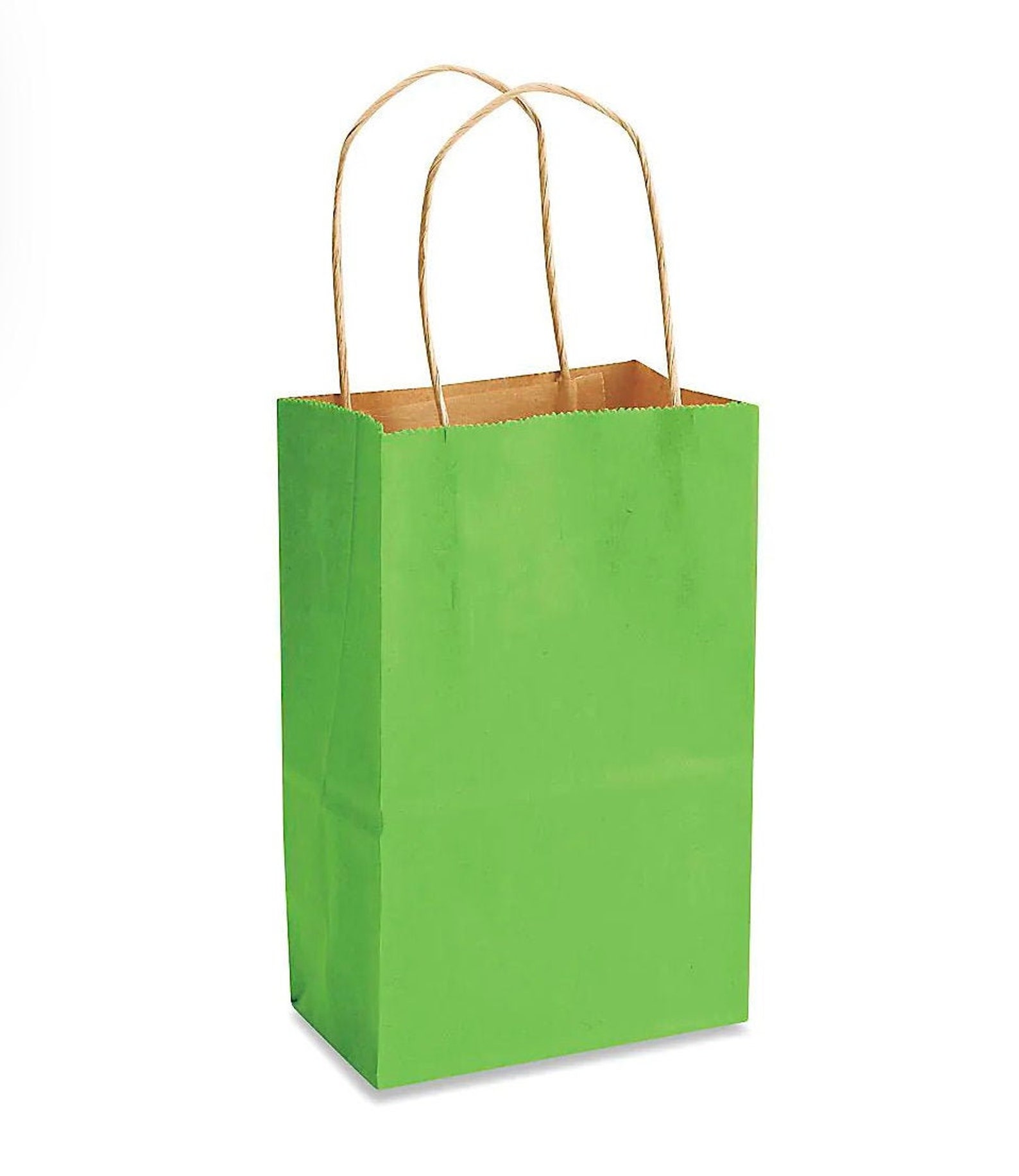 Lime Green Kraft Gift Bag With Handles Gift Bags Kraft