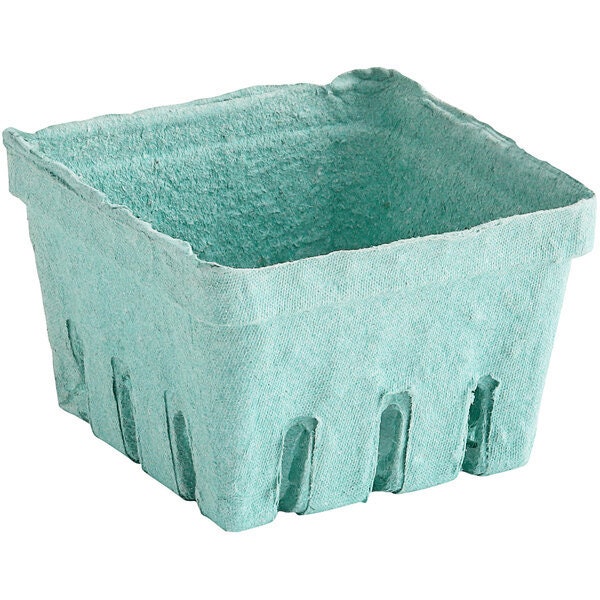 Green Molded Pulp Berry / Produce Basket, Berry Boxes made from Recycled Pulp - Perfect for a spring or summer wedding
