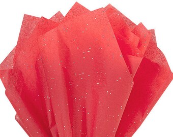 Red Glitter Tissue Paper,20" x 30", Red Sparkle Gift Tissue Paper, Christmas Gift, Gift Tissue Paper, Valentines Gift, Gift Packaging, Gifts