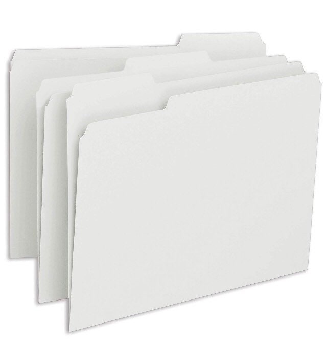 Carpeta de archivo estándar Kraft blanca de 25 unidades, carpeta de archivo Kraft, papel Kraft, suministros Kraft, papelería, negocios, carpeta, reciclable, carpeta de archivo