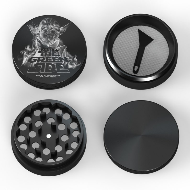 Herb Grinder Noir YODA Personnalisé Grinder Laser Gravé 4 Etsy