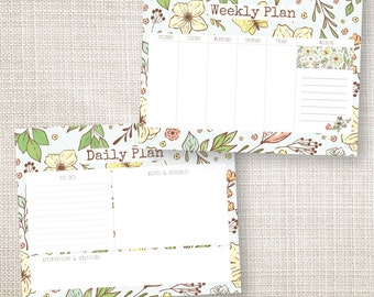 Daily Weekly Notes Planner Journal Calendar | printable instant digital download