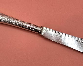 アンティーク ビクトリア朝 ホールマーク付き 純銀製 バターナイフ