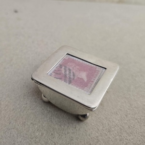 Antique Victorian 1898 Sterling Silver Stamp Box Hinged Spring Loaded Lid Levi & Salaman Birmingham