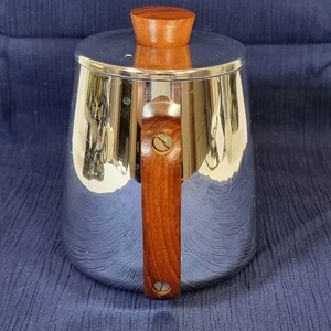 Vintage 1970s Sona England Chromed Six Cuppa Teapot Wooden Handle & Knob image 3