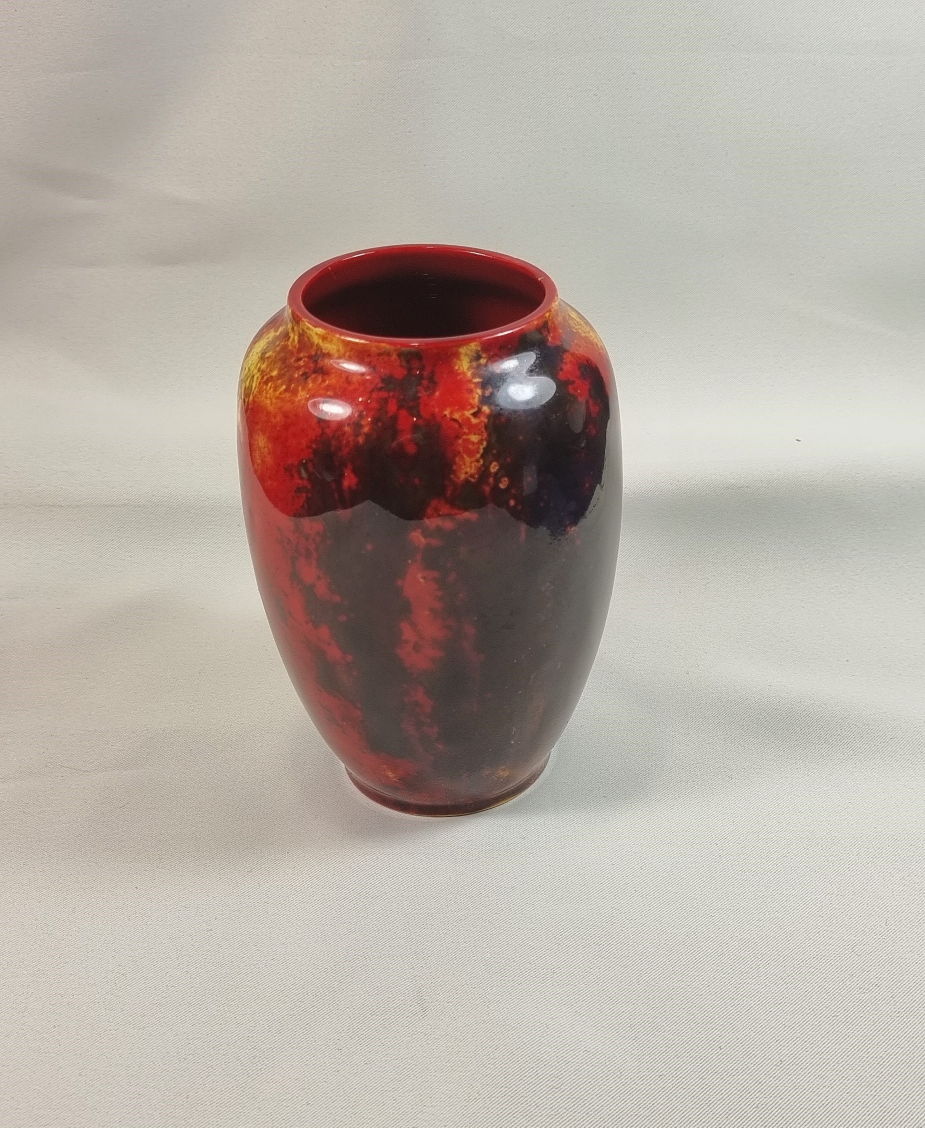 Vintage Royal Doulton Flambe Vase Signed Noke Etsy