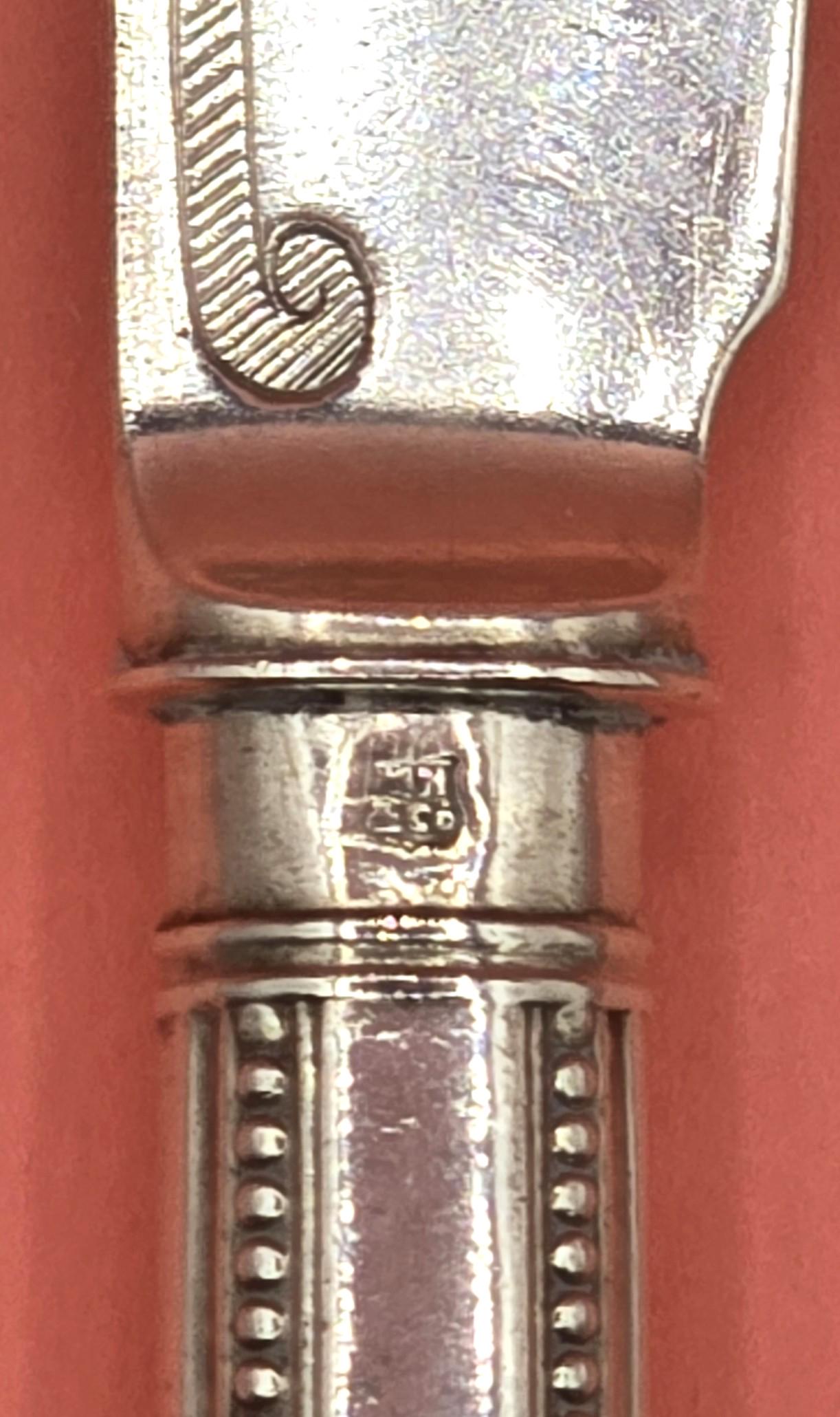 アンティーク ビクトリア朝 ホールマーク付き 純銀製 バターナイフ