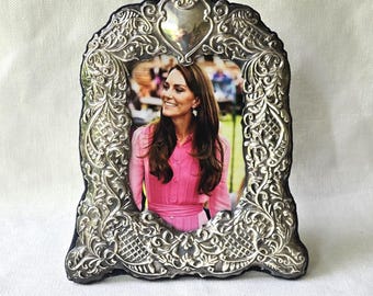 Vintage Sterling Silver Repousse Photo Frame by Carrs of Sheffield