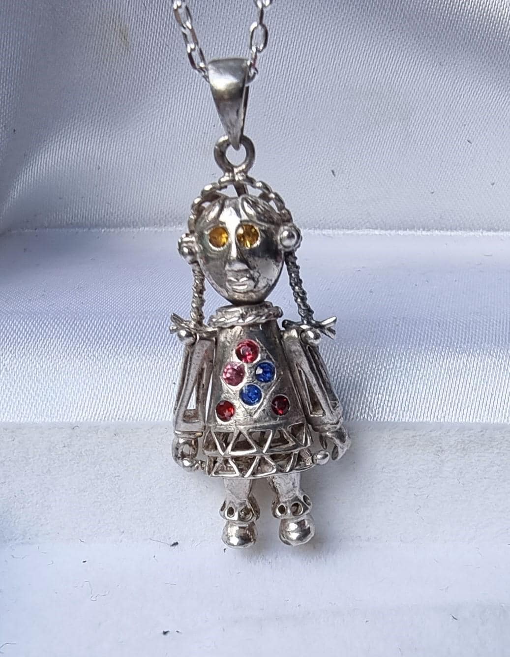 Vintage Sterling Silver 925 Rag Doll plaited Girl Articulated Pendant Necklace Etsy Australia
