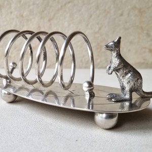 Vintage Phoenix Plate Silver Plate Kangaroo Toast Rack, Australian c1920s