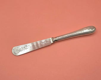 アンティーク ビクトリア朝 ホールマーク付き 純銀製 バターナイフ