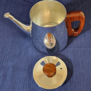 Vintage 1970s Sona England Chromed Six Cuppa Teapot Wooden Handle & Knob image 8