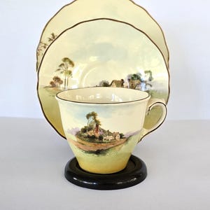 Rare Vintage Royal Doulton Trio D4987 English Country Cottages Thatched 1947
