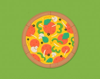 Pizza Sticker  | Vinyl Sticker | Planner, Scrapbook, Laptop