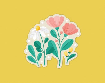 Floral Sticker | Clear Vinyl Sticker