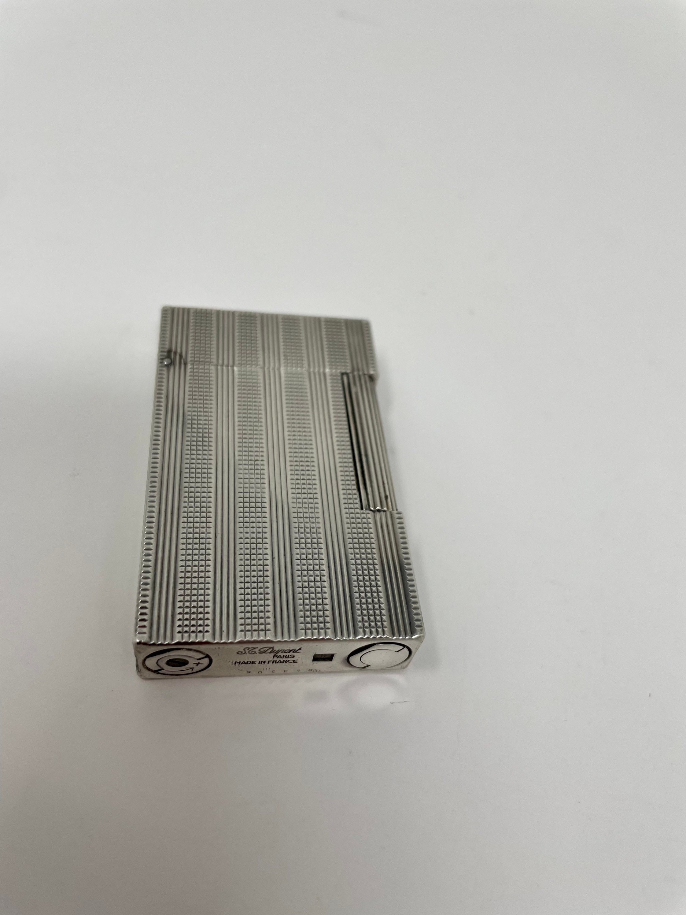 Vintage Silver Dupont Lighter With Stripes Rare Silver Dupont Etsy