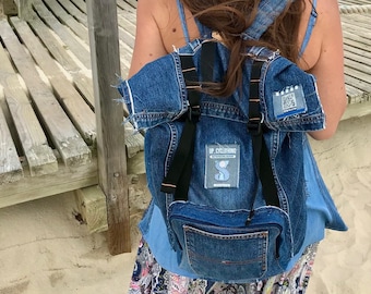 Patrón de costura y tutorial de mochila reciclada