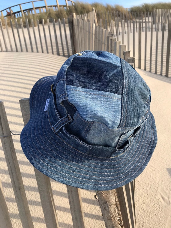 Upcycled Denim Bucket Hat: Handmade Patchwork Jean Hat - Etsy display picture 3