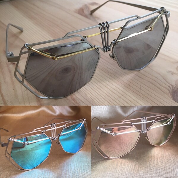 Gafas de sol Steampunk, gafas de sol festival, gafas de sol Burning Man, gafas de sol para hombre, gafas de sol para mujer, gafas de sol plateadas, ropa de festival