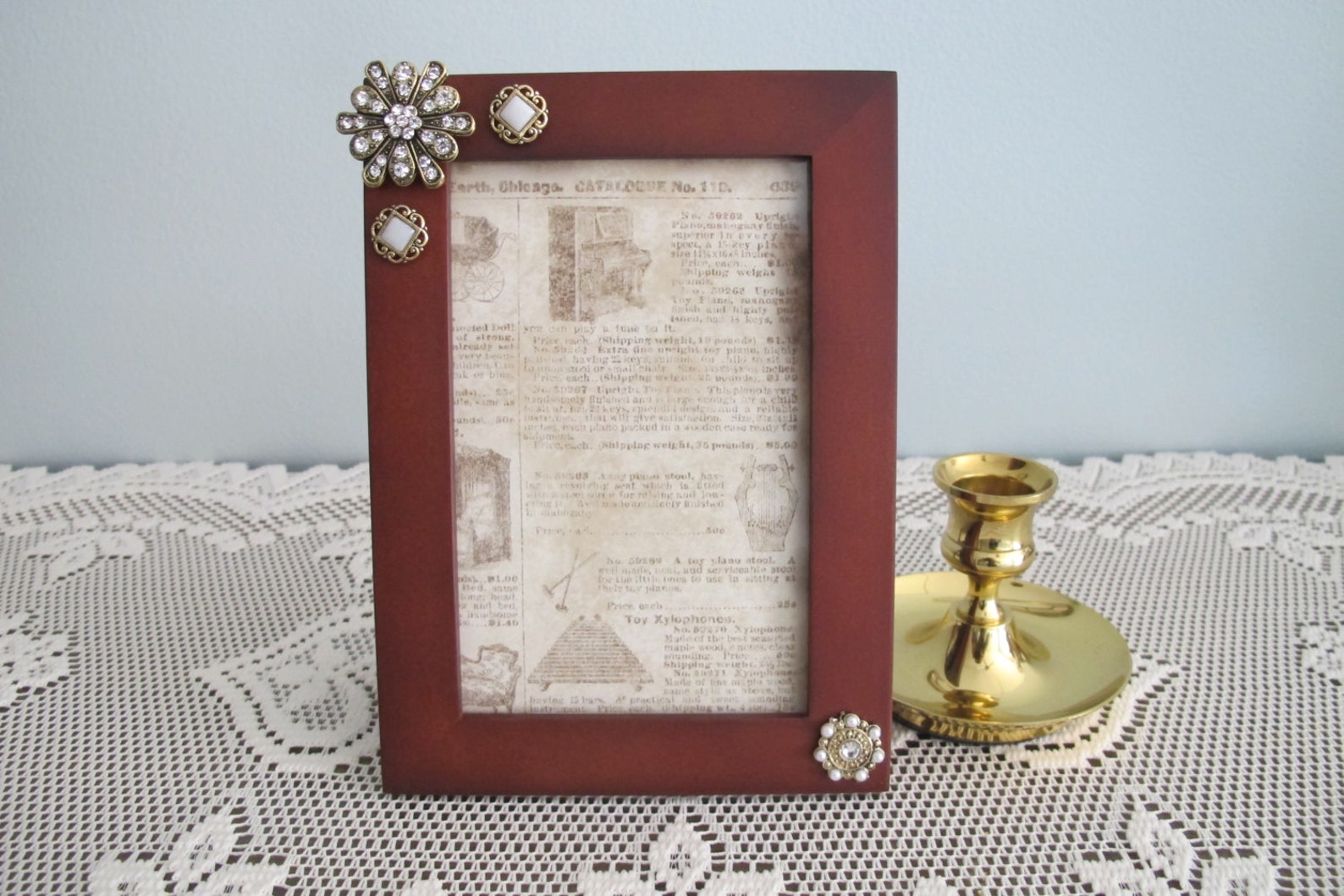 Antique Jeweled 4 X 6 Picture Frame Etsy