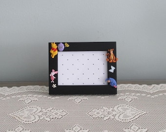 Winnie the Pooh on 3.5 x 5 Black Picture Frame