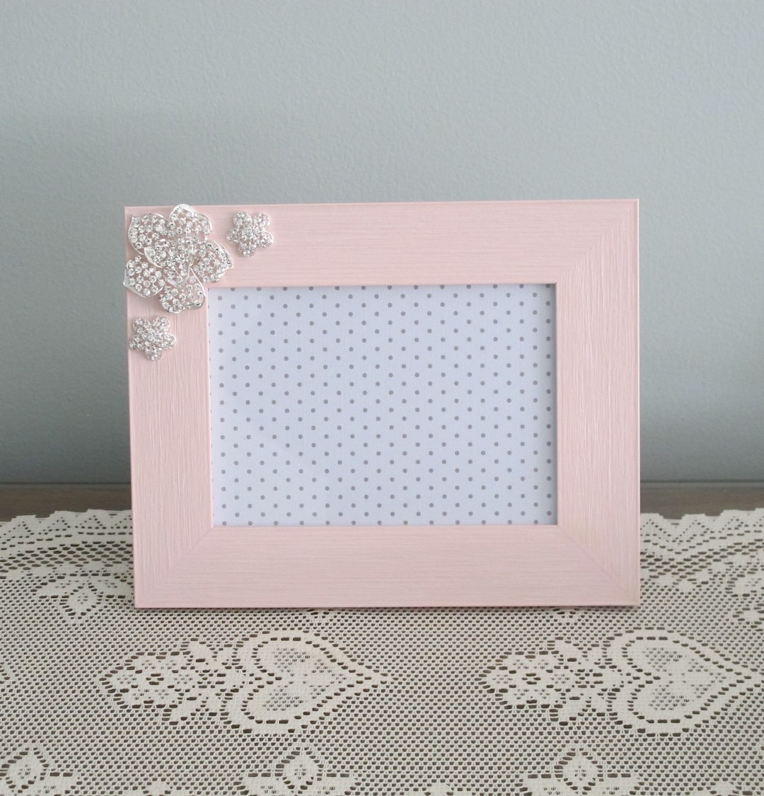 Rhinestones on Pink 5 X 7 Picture Frame Etsy