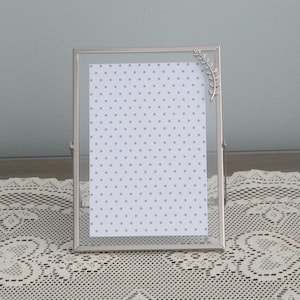 Silver Easel Picture Frame with Rhinestone Stem (5x7 or 4x6)