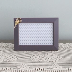 Gold and Pearl Antique Broch on 4 x 6 Purple Wine Picture Frame