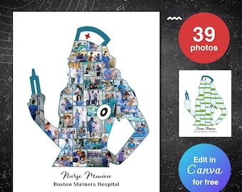 Personalized Nurse Photo Collage Template: Canva Gift (Digital Download)