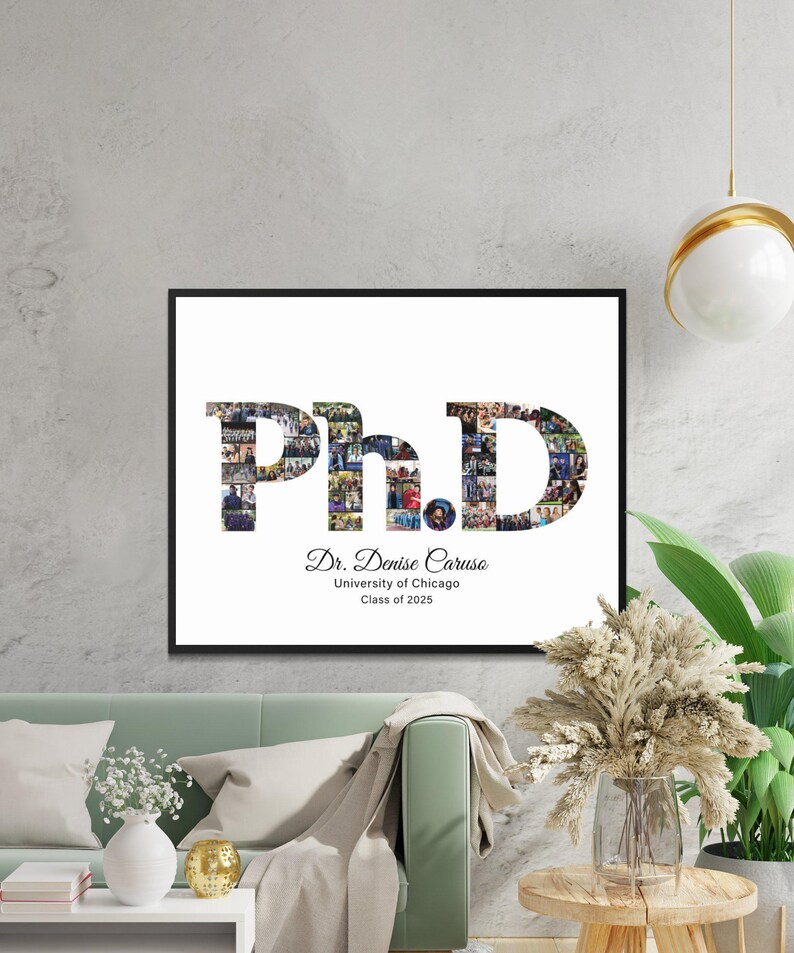 Phd Graduation Gifts for Him CUSTOM CANVAS Photo Collage Phd Gift Phd
