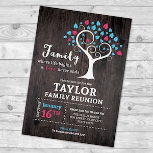 Family Reunion Invite Family tree invitation Reunion Invitation Family Party Reunion Invitation Family Reunion Party Invitation